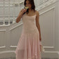 Vintage Pink Prom Dresses Irregular hem Party Dress       S6706
