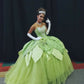 Green A Line Ball Gown Long Prom Dresses Formal Dress Evening Dress     S6662