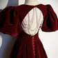 Burgundy Velvet Long Prom Dress Evening Dress      S6722