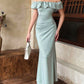 Off-Shoulder Ruffled Midi Mermaid Dress       S6739