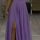 Lilac Long Party Dress Evening Gown With Slit       S6730