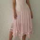 Vintage Pink Prom Dresses Irregular hem Party Dress       S6706