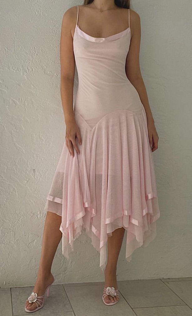 Vintage Pink Prom Dresses Irregular hem Party Dress       S6706