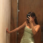 Sexy Green Spaghetti Straps Long Prom Dresses, Evening Gown      S6745