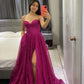 Hot Pink Spaghetti Straps Evening Dresses Sparkly Dresses Evening Gown       S6735