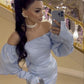 Sky Blue Formal Dresses Mermaid Long Prom Dress Evening Gown      S6768