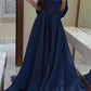 A line Strapless Blue Long Prom Dress      S6752