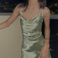 Sexy Green Spaghetti Straps Long Prom Dresses, Evening Gown      S6745