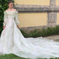 Green wedding dress, Bohemian wedding dress, Romantic wedding dress, Long Sleeve Dress     S6644