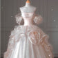 A line Pink Tulle Ball Gown Off Shoulder Long Prom Dresses Evening Dress     S6657