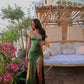 Green Sexy Party Dress With Slit, Evening Dress        S6630