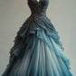 Vintage A-Line Ombre Long Party Dress Prom Dress, Evening Dress        S6627
