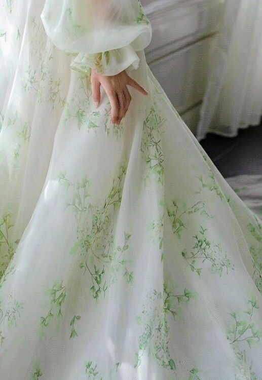 Green wedding dress, Bohemian wedding dress, Romantic wedding dress, Long Sleeve Dress     S6644