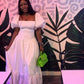 A-Line White Short Sleeves Long Prom Dress Evening Dresses    S6712