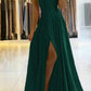 Spaghetti-Straps Prom Dress with Slit       S6725