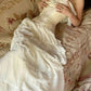 Vintage Ivory Strapless Chiffon Tiered Sheath Gorgeous Evening Dress    S6718