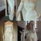 Vintage Long Sleeves Satin Backless Wedding Dresses Evening Dresses    S6717