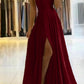 Spaghetti-Straps Prom Dress with Slit       S6725