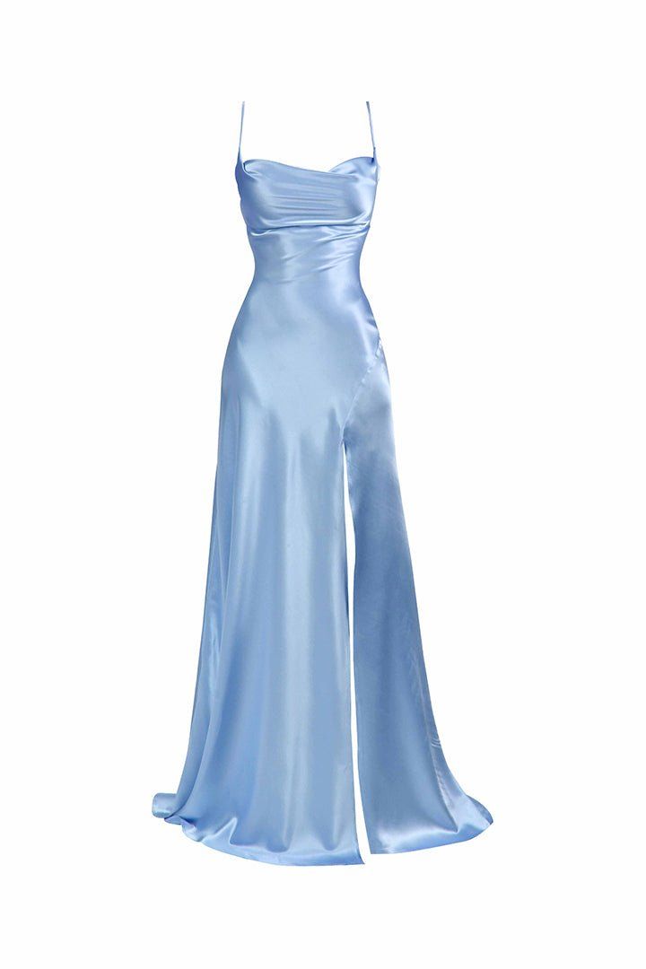 Simple Blue Elegant Long Prom Dress Evening Dress        S6645