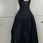 A line Black Halter Evening Dress Long Prom Dress      S6756
