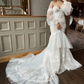 Charming Mermaid Lace Vintage Fashion Modest Wedding Dresses      S1094