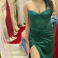 Dark Green Strapless Party Prom Dresses Long Evening Dress       S6616
