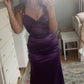 cute prom dress purple satin prom dress Long Evening Dress       S6617