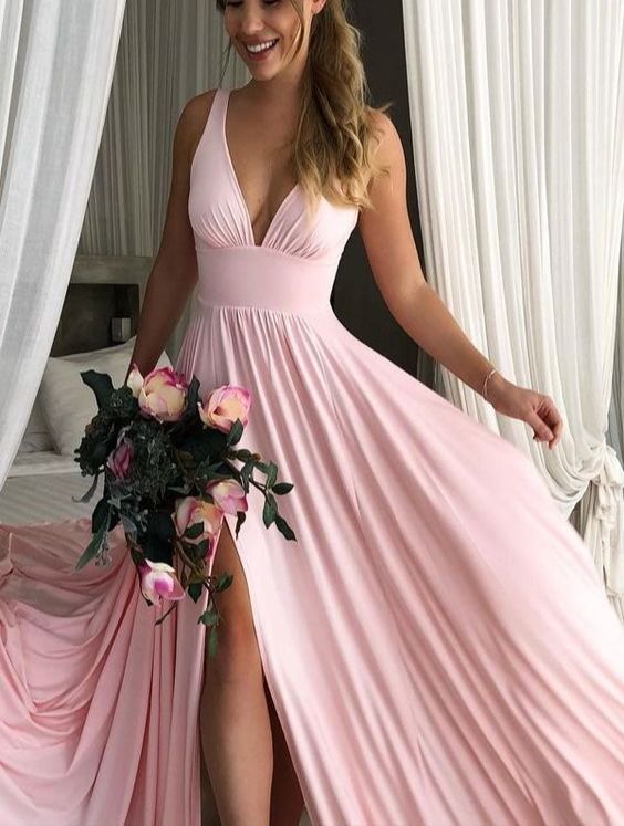 Pink Prom Dress,Long Evening Dress       S5188