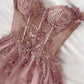 Dreamy pink gown,Pink long evening prom dress     S2606