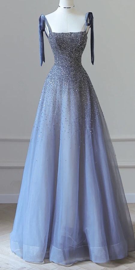 Elegant beading Lavender Princess Floor Length Prom Dress      S6724