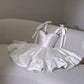 White suspender bandeau princess fluffy skirt homecoming dress R2540
