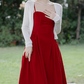 French retro high waist slim sexy velvet dress dress suspenders skirt R1463