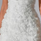 White suspenders three-dimensional pattern slim A-line skirt homecoming dress R2552