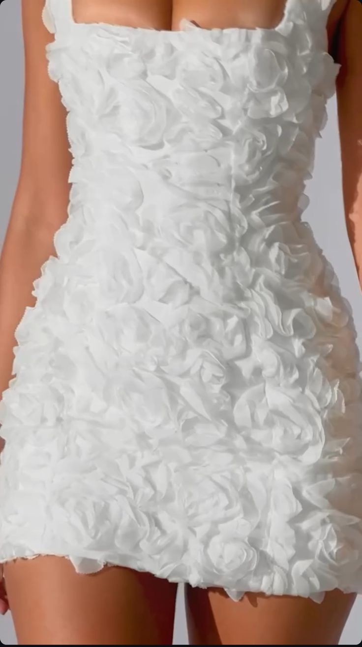 White suspenders three-dimensional pattern slim A-line skirt homecoming dress R2552