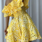 Yellow one-shoulder waist sexy A-line short skirt homecoming dress R3195