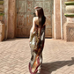 Travel wear retro ethnic style Bohemian suspender dress seaside beach dress R1623