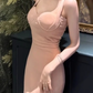 French pure desire style sling dress 2025 temperament slim waist hip skirt R1399