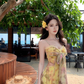 Gentle style floral suspender dress with backless and beautiful long dress R0561