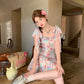 Colorful suspenders with lace-up waist slimming A-line short skirt homecoming dress R3875