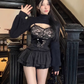 Pure desire design lace suspender tube top 2025 large size puffy skirt suit R1255