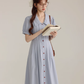 Temperament gentle style POLO collar short sleeve dress new style college style skirt R1918