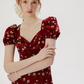 French floral red dress 2025 high-end wear R2703