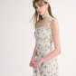 French halter neck suspender skirt ruffled floral skirt holiday style dress R2752