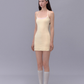 Hot girl solid color slim halter neck suspender dress summer hip-wrapped slim sexy short skirt R3329