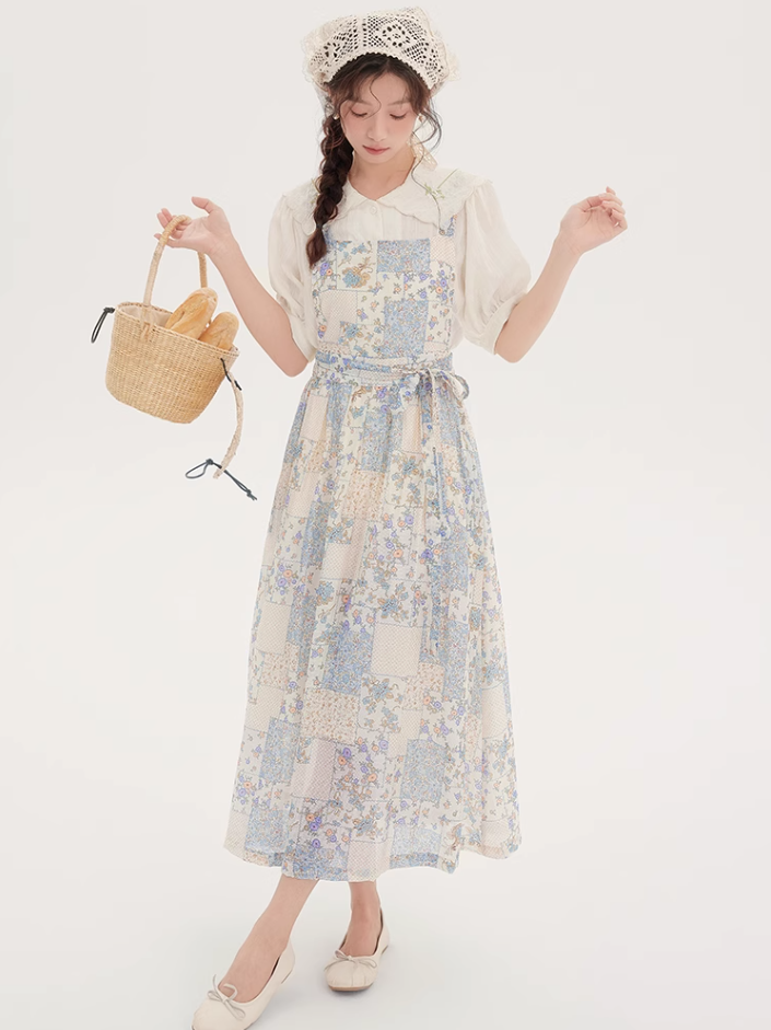 French first love pure sling dress new beautiful suit skirt R2392