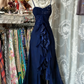 Black halter-neck fitted elegant long dress, ball gown R6258