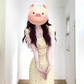 Tea break French yellow floral dress gentle temperament beautiful waist slim hip skirt R0449