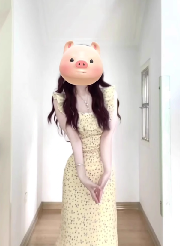 Tea break French yellow floral dress gentle temperament beautiful waist slim hip skirt R0449