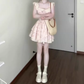 Gentle style pink floral dress beautiful waist A-line tutu skirt R0736