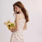 French floral suspender short dress R2711
